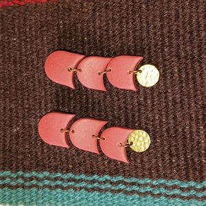 Clay and brass earrings